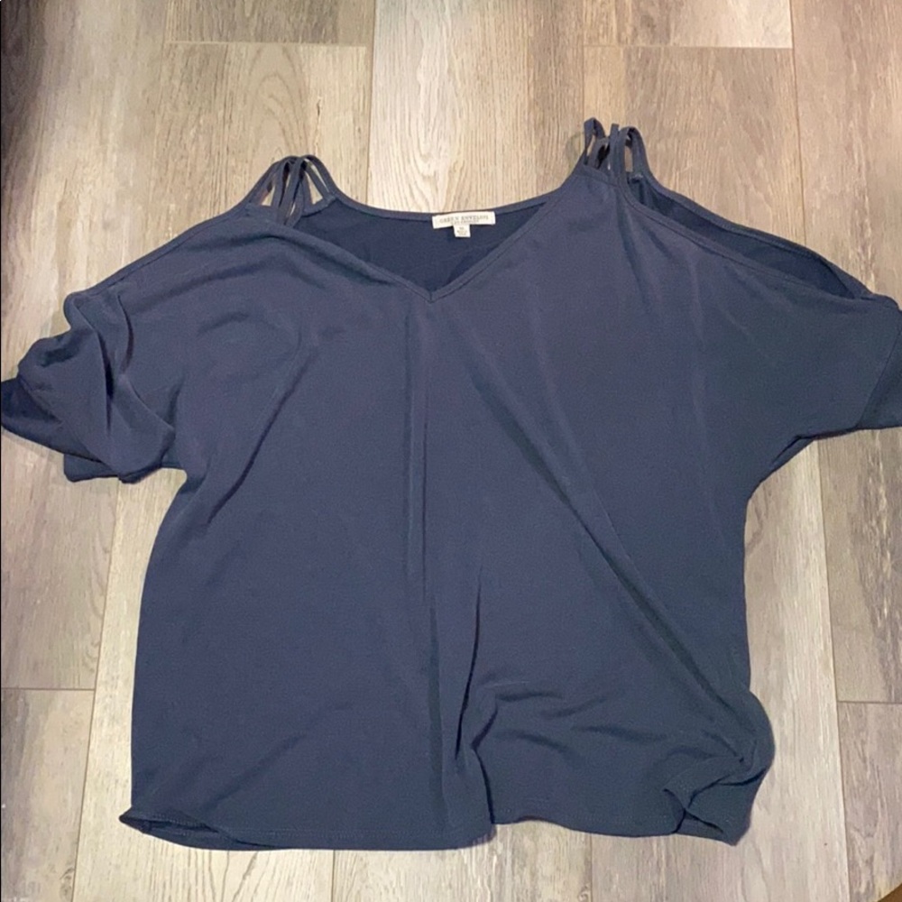 Blue GREEN ENVELOPE open shoulder blouse